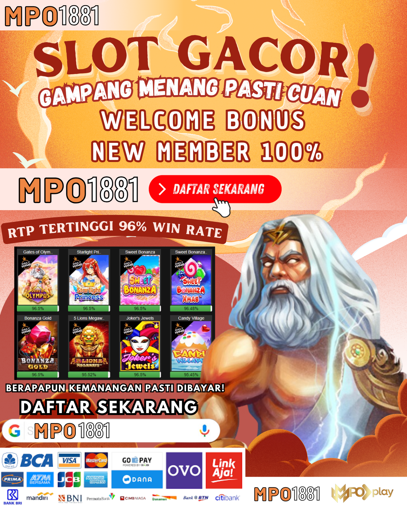 MPO1881: Info Link Situs Slot Gacor Aman & Terpercaya Hanya Modal 5K Bisa Menang Jutaan Hari Ini