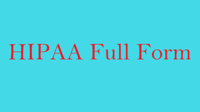 HIPAA Full Form